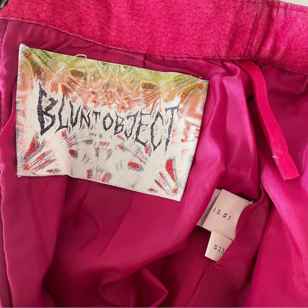 Blunt Object Suede Vibrant‎ Pink and Blue Mini Skirt - Picture 5 of 6
